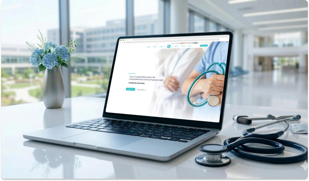 Mediclinic laptop website mockup