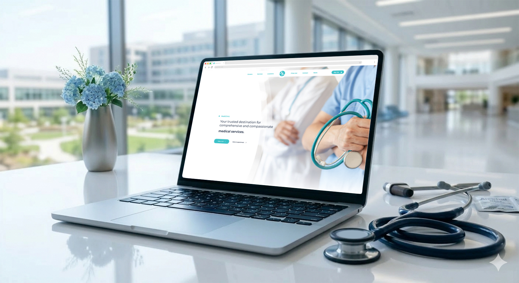 Mediclinic laptop website mockup